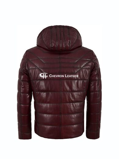 ICEBERG LEATHER PUFFER Men's Padded Leather Hooded Jacket