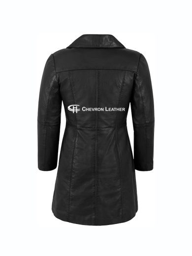 ELEGANT WOMEN'S TRENCH COAT CLASSIC LEATHER 3/4 Formal COAT Jacket