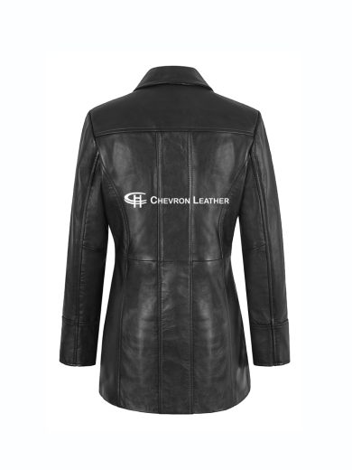 DOLLY Women Car Coat Ladies Long Length Formal Leather Jacket Coat