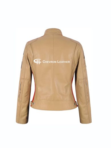 SIZMA Ladies Real Leather Jacket Classic Vintage Retro Motorcycle Racer Style 5011
