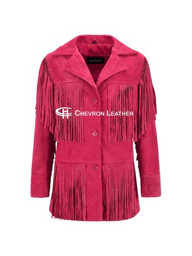 Women Western Fringes Leather Jacket Classic Style Real Suede Jacket
