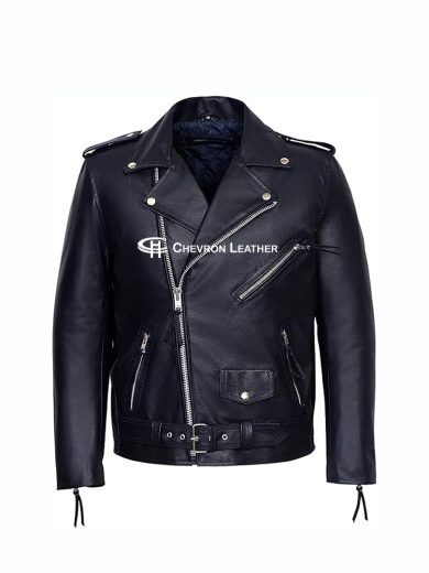 Brando Slim FIT' Men's Black Designer Fitted Real Lambskin Leather Biker Jacket MBF